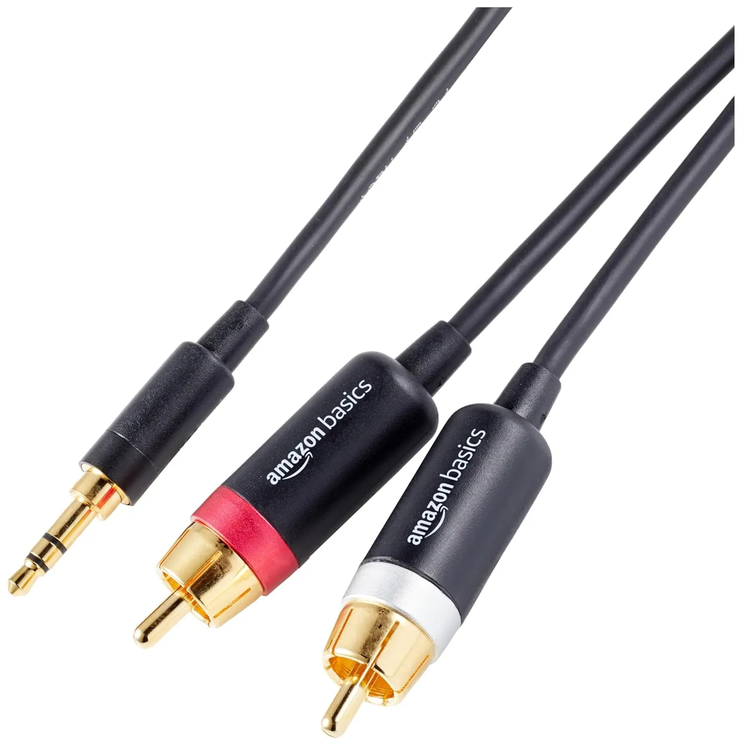 Amazon Basics 2 RCA Stereo Cables with 3.5mm Aux 1.2m view 2